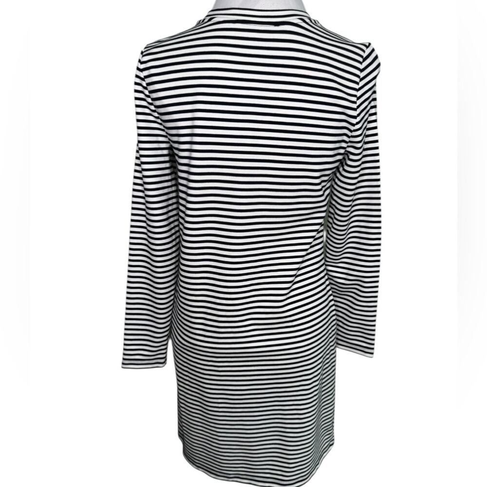 Loft Striped Side Button Long Sleeve Mini Dress Size Small Petite (SP) - Picture 4 of 11